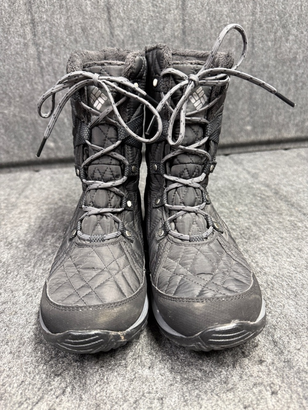 Columbia Omni-grip Waterproof Techlite Black Quilted Lace-Up Winter Boots - Picture 5 of 10